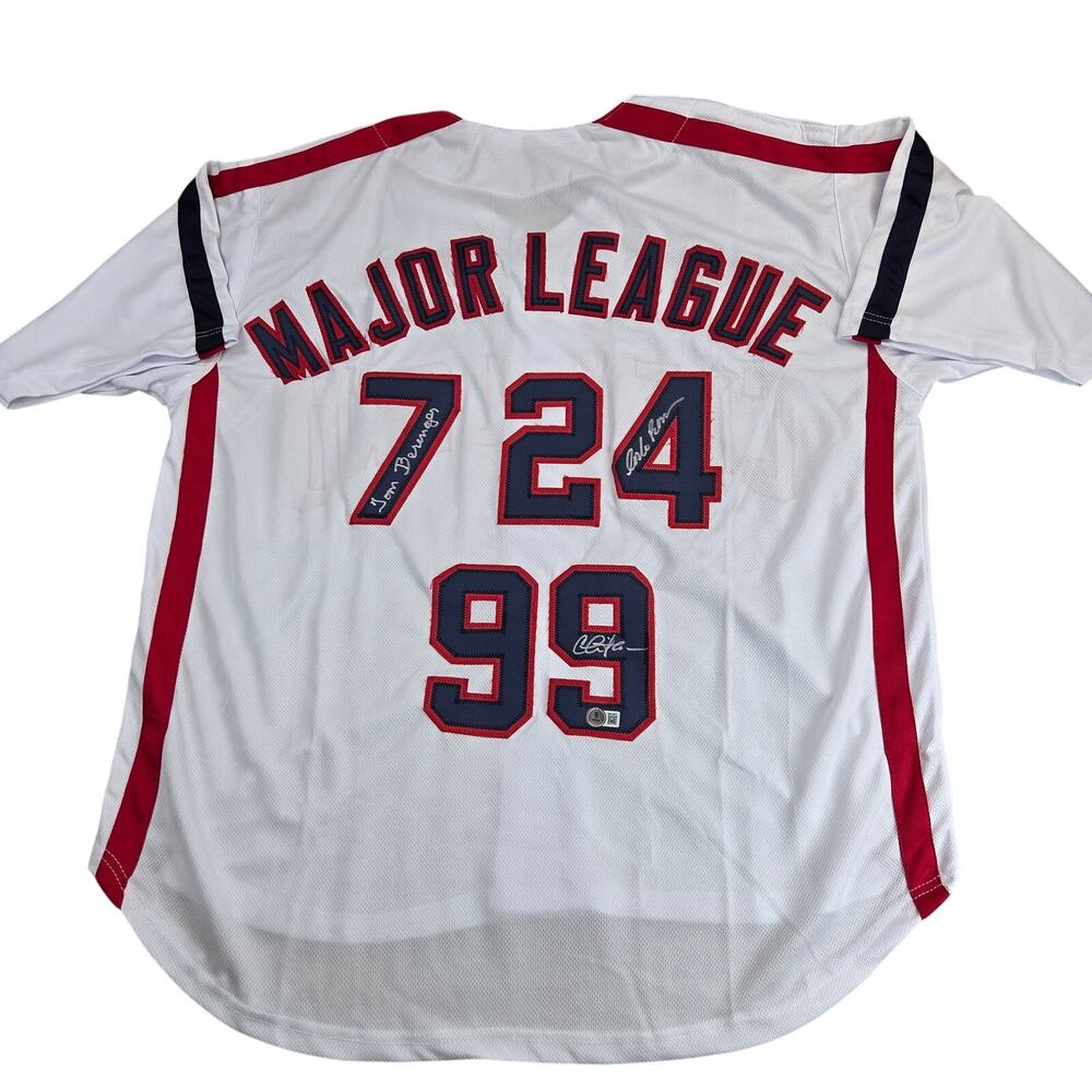 Major League Signed Jersey Charlie Sheen Tom Berenger Corbin Bernsen Beckett